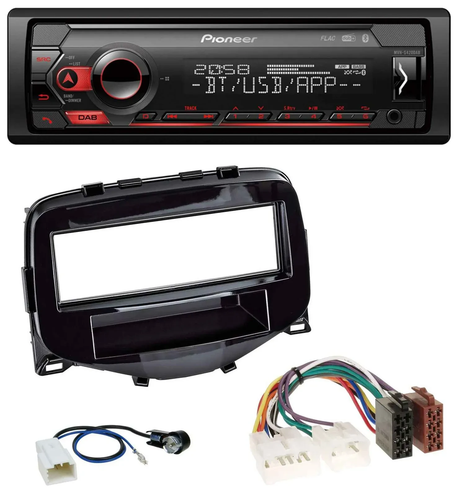 Pioneer MP3 USB DAB Bluetooth Autoradio für Toyota Aygo (2014-2021)