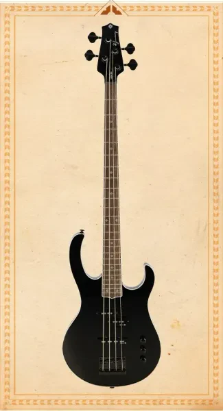H. Jimenez LBS4-BK Camaleón 4 String Bass Guitar, Glossy Black