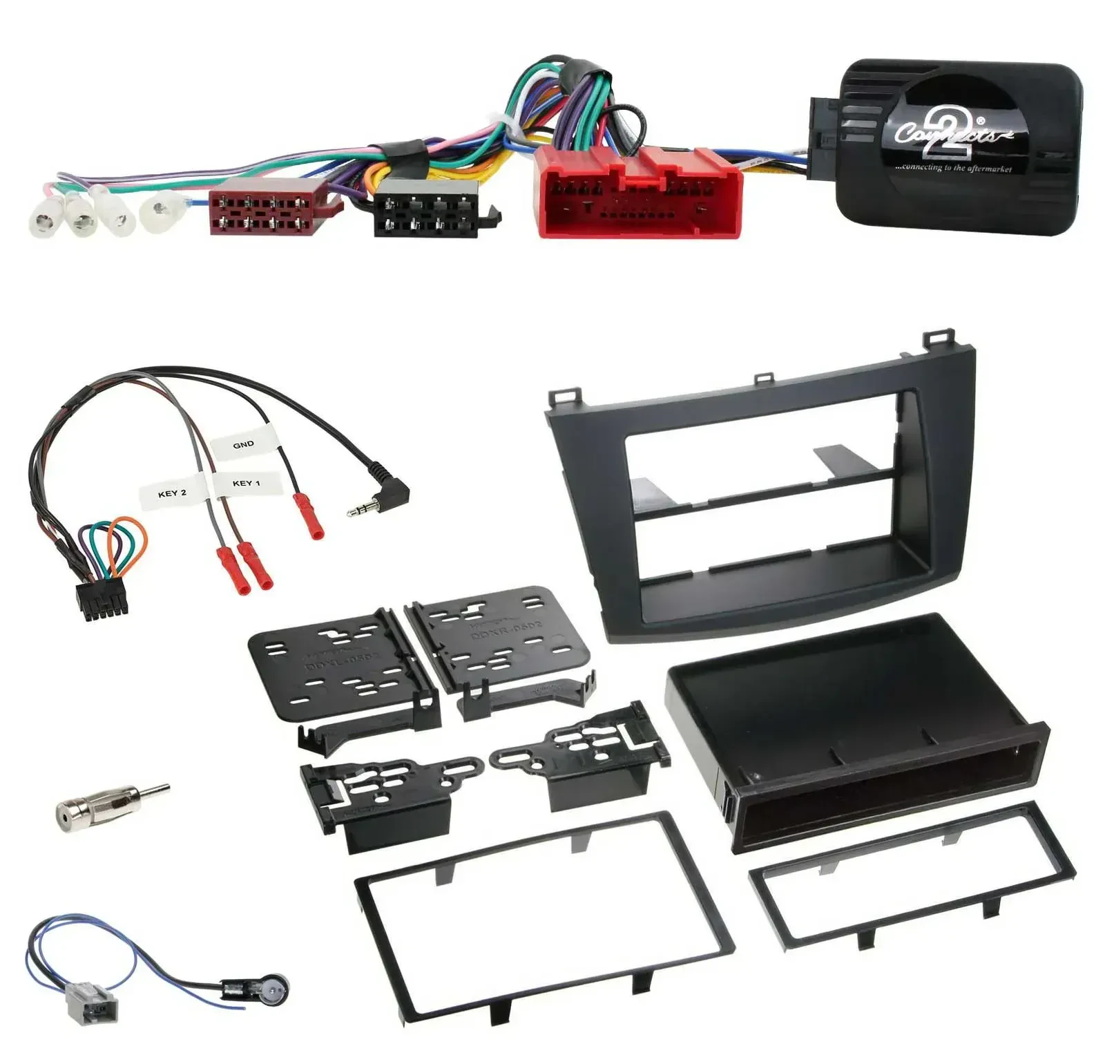 Einbauset Lenkradadapter DIN Autoradio für Mazda 3 2009-2013 Can-Bus