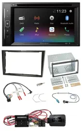 Автомагнитола Pioneer 2-DIN Bluetooth DAB DVD USB для Opel Corsa D, черный глянец