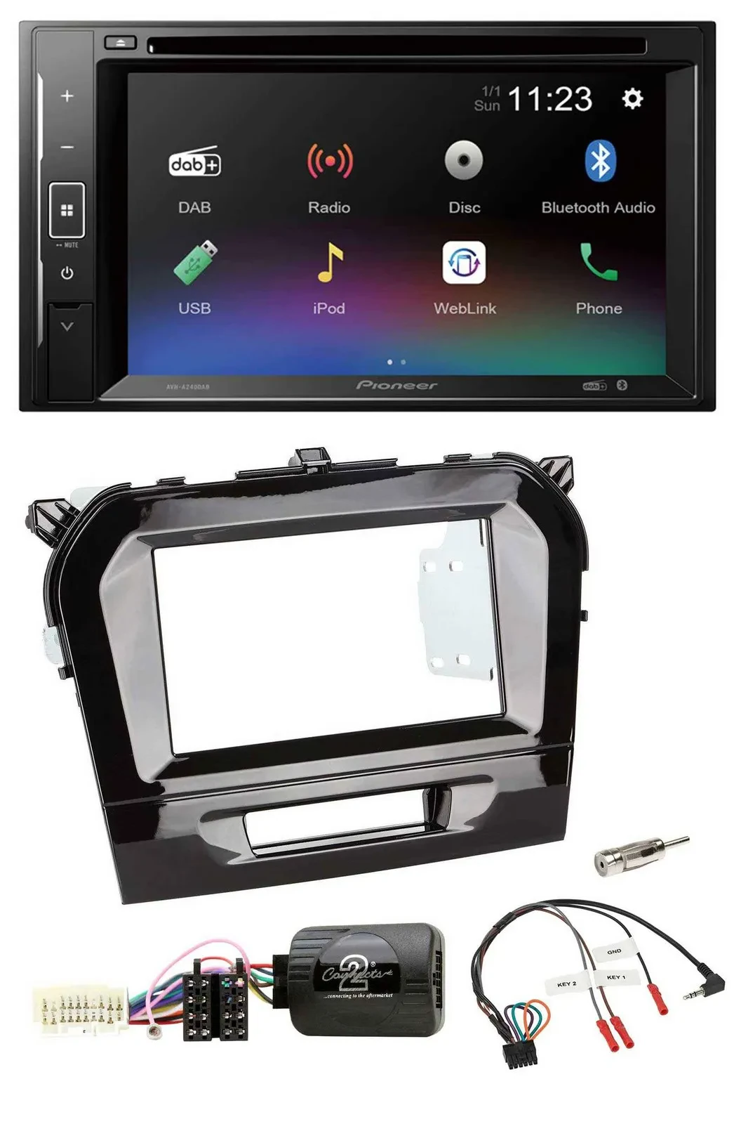Автомагнитола Pioneer 2DIN Bluetooth DAB DVD USB для Suzuki Vitara (с 2015)