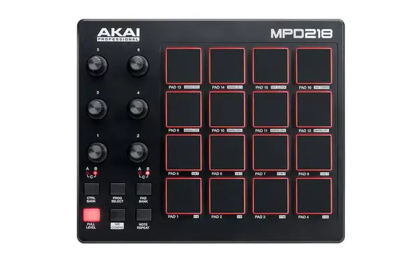 Компактный USB/MIDI-контроллер Akai Pro MPD218