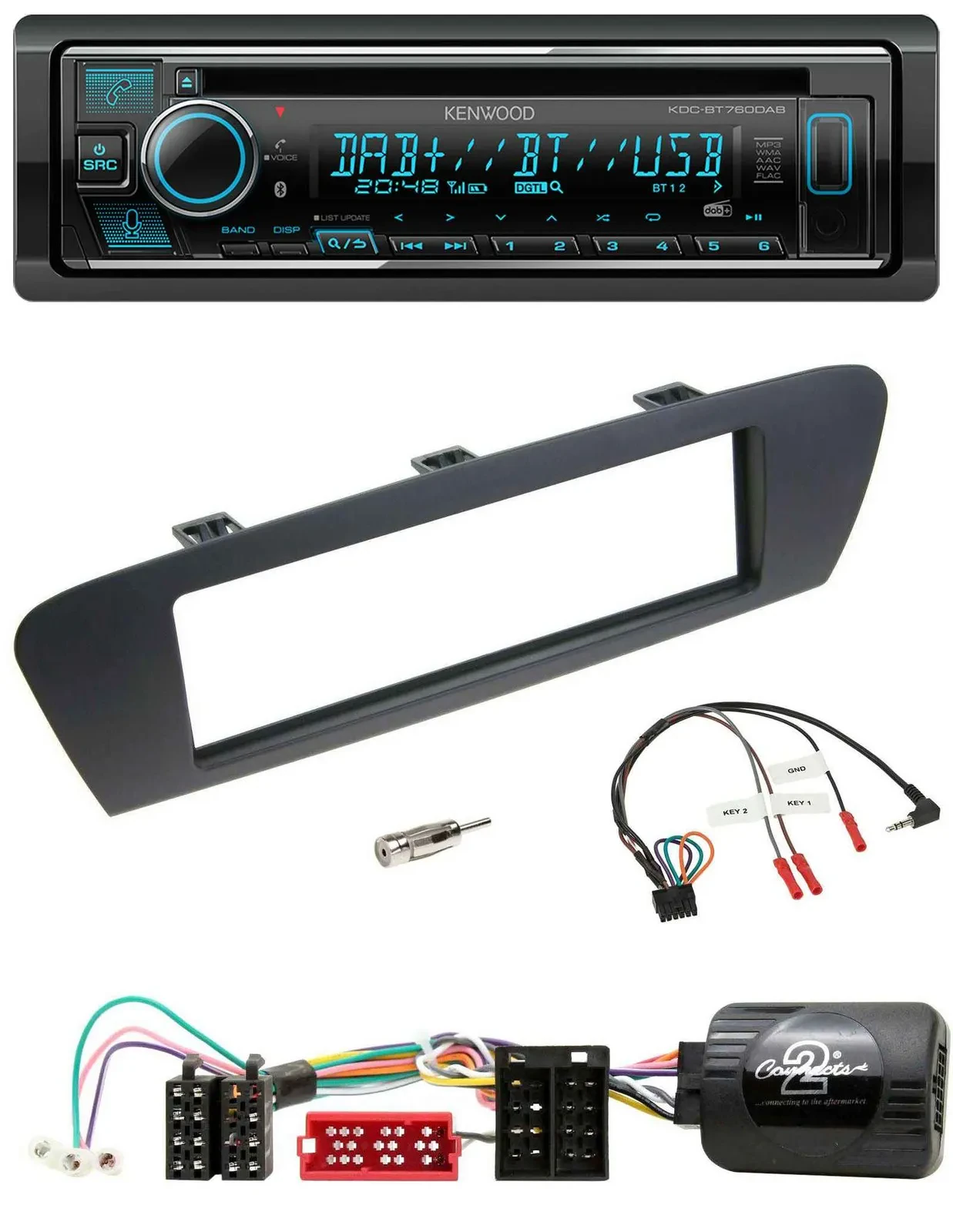 Kenwood Lenkrad Bluetooth DAB USB CD Autoradio für Renault Scenic Grand Scenic a