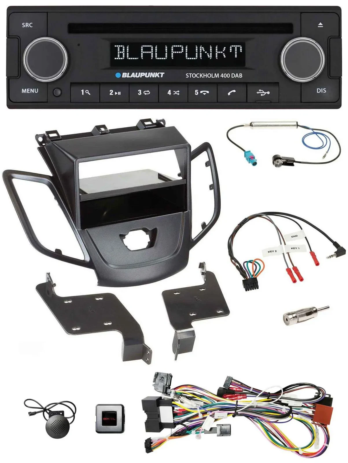 Автомагнитола Blaupunkt Bluetooth DAB CD USB для Ford Fiesta 2008–2010 без дисплея