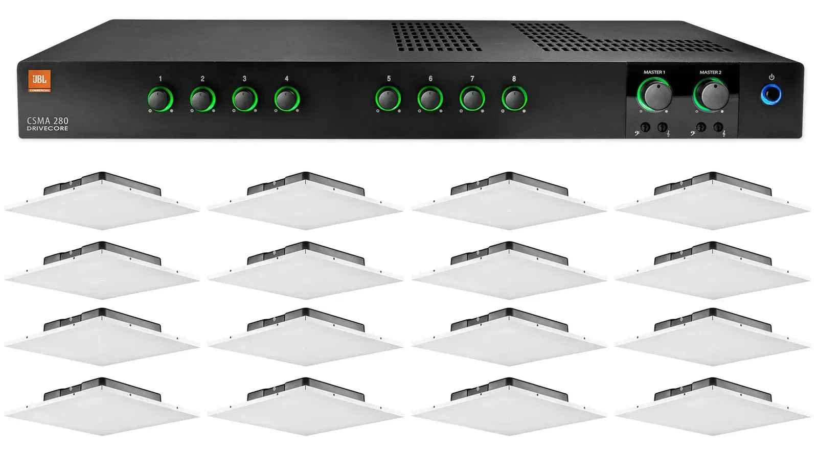 Потолочная акустика JBL 81C/T White с усилителем (16 штук)