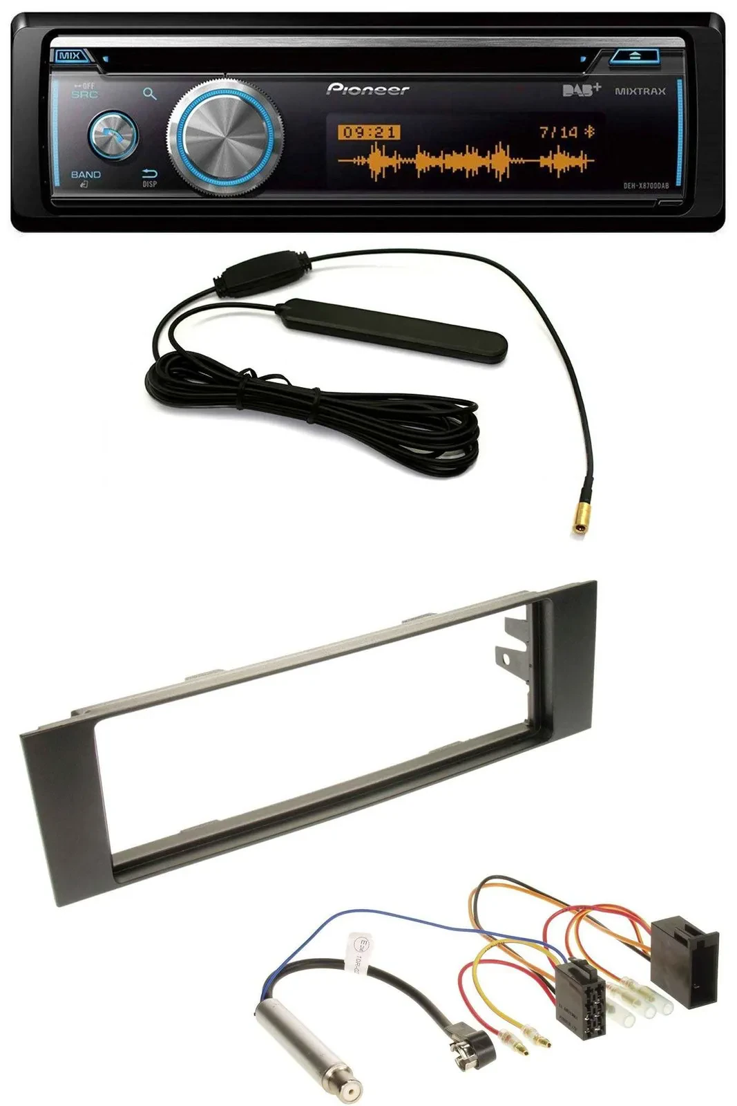 Pioneer CD USB Bluetooth DAB MP3 Autoradio für Audi A3 (8P, 03-06) - ISO