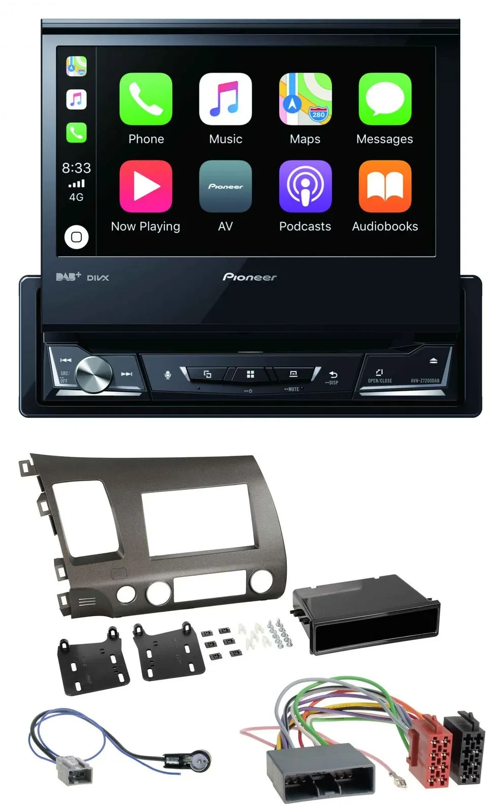 Автомагнитола для Honda Civic Hybrid FD3 (2006–2010) Pioneer DVD, Bluetooth, DAB, USB, MP3