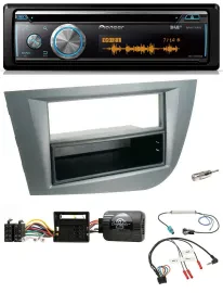 Pioneer Lenkrad DAB USB CD Bluetooth Autoradio für Seat Leon 2005-2010 dunkelgra