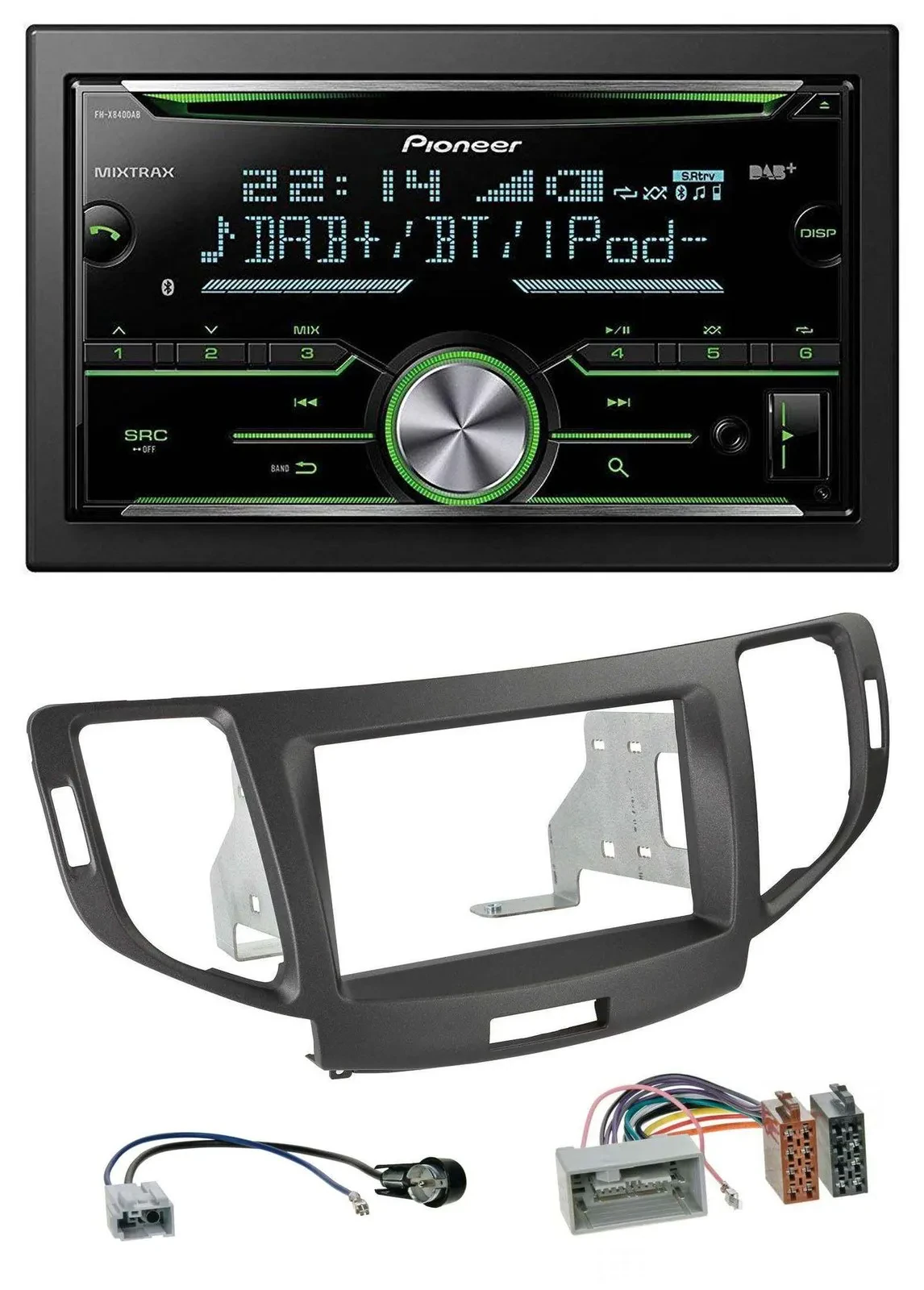 Pioneer Bluetooth MP3 DAB 2DIN USB CD Autoradio für Honda Accord ab 11 anthrazit