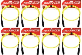 Микрофонный кабель Rockville RCXFM3P-Y Yellow 0.9 м (8 штук)