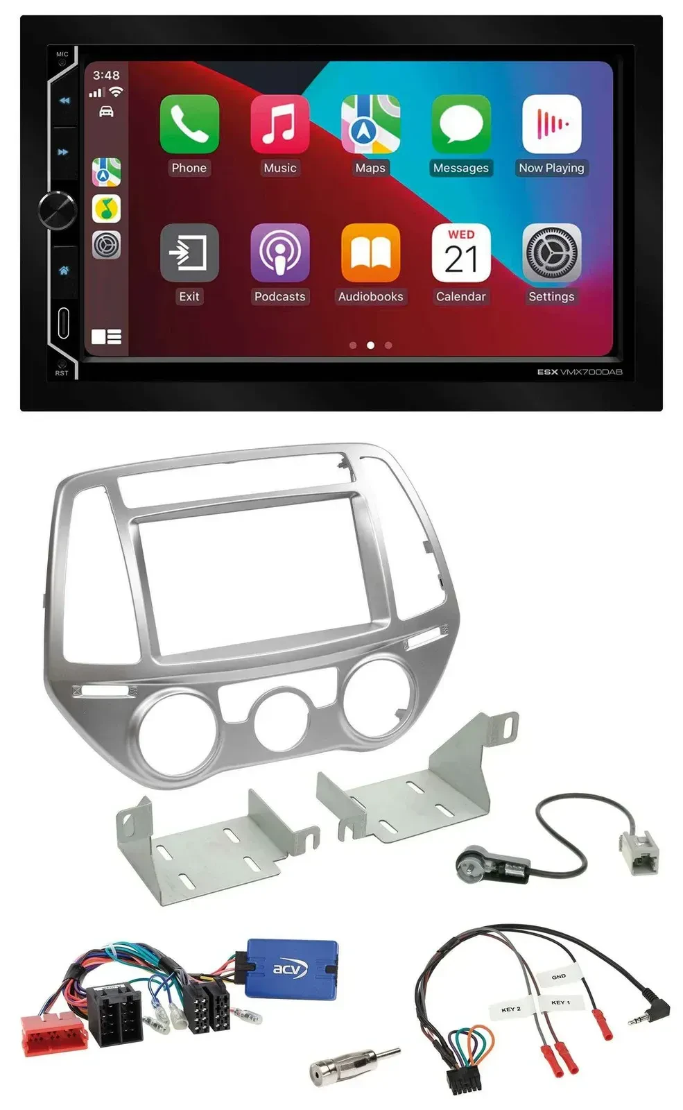 ESX 2DIN DAB USB Lenkrad Bluetooth Autoradio für Hyundai i20 2012-2014 man. Klim