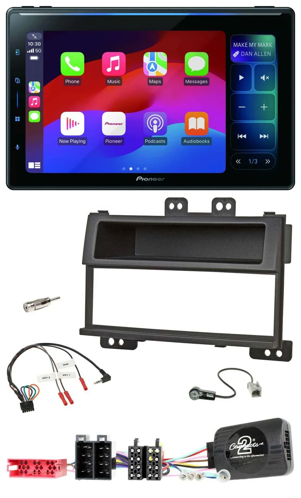 Pioneer Bluetooth DAB Lenkrad USB Autoradio für Hyundai i20 ISO 2009-11 schwarz