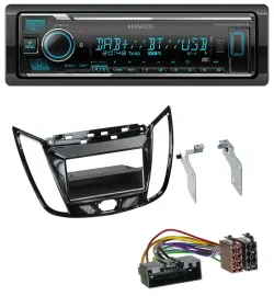 Автомагнитола для Ford C-Max/Kuga Kenwood Bluetooth, MP3, DAB, USB, цвет черный (piano black)
