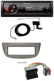 Автомагнитола Pioneer MP3, AUX, CD, DAB, USB для Renault Twingo 2007–2014 бежево-серый