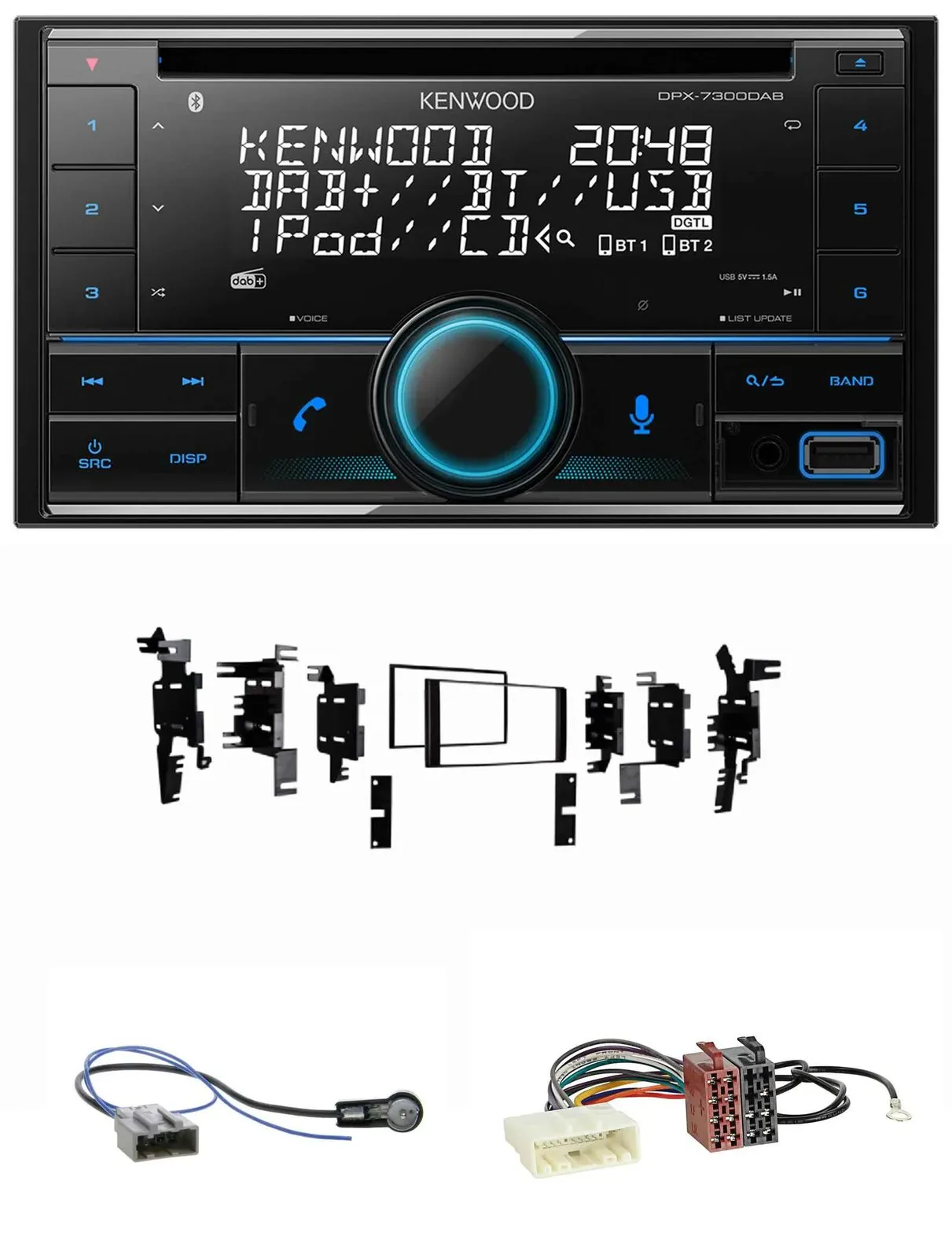 Kenwood CD 2DIN DAB USB MP3 Bluetooth Autoradio für Nissan Tiida Versa C11 2007-