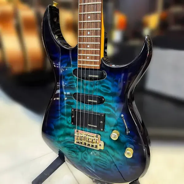 Электрогитара Fernandes FGZ-420 SBG Superstrat HSS Tremolo Sapphire Blue Gradation, Japan 1990s