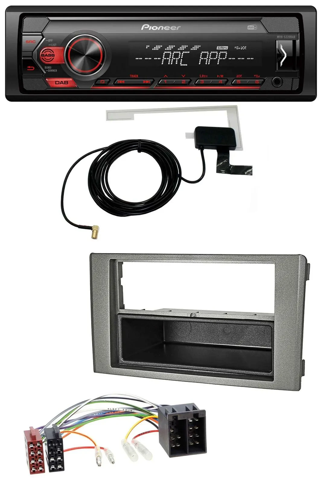 Автомагнитола для Iveco Daily (2006–2014) Pioneer 1-DIN, USB, DAB, MP3, AUX, темно-серый