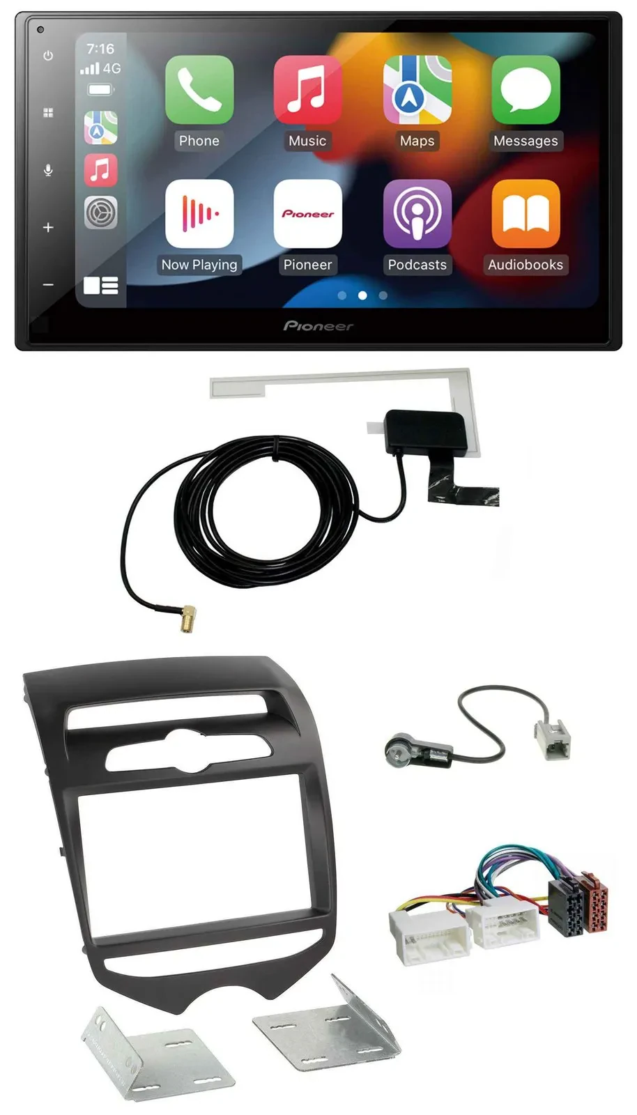 Автомагнитола Pioneer 2-DIN, MP3, USB, Bluetooth, DAB для Hyundai ix20 (с 2010), совместима с ручным климат-контролем