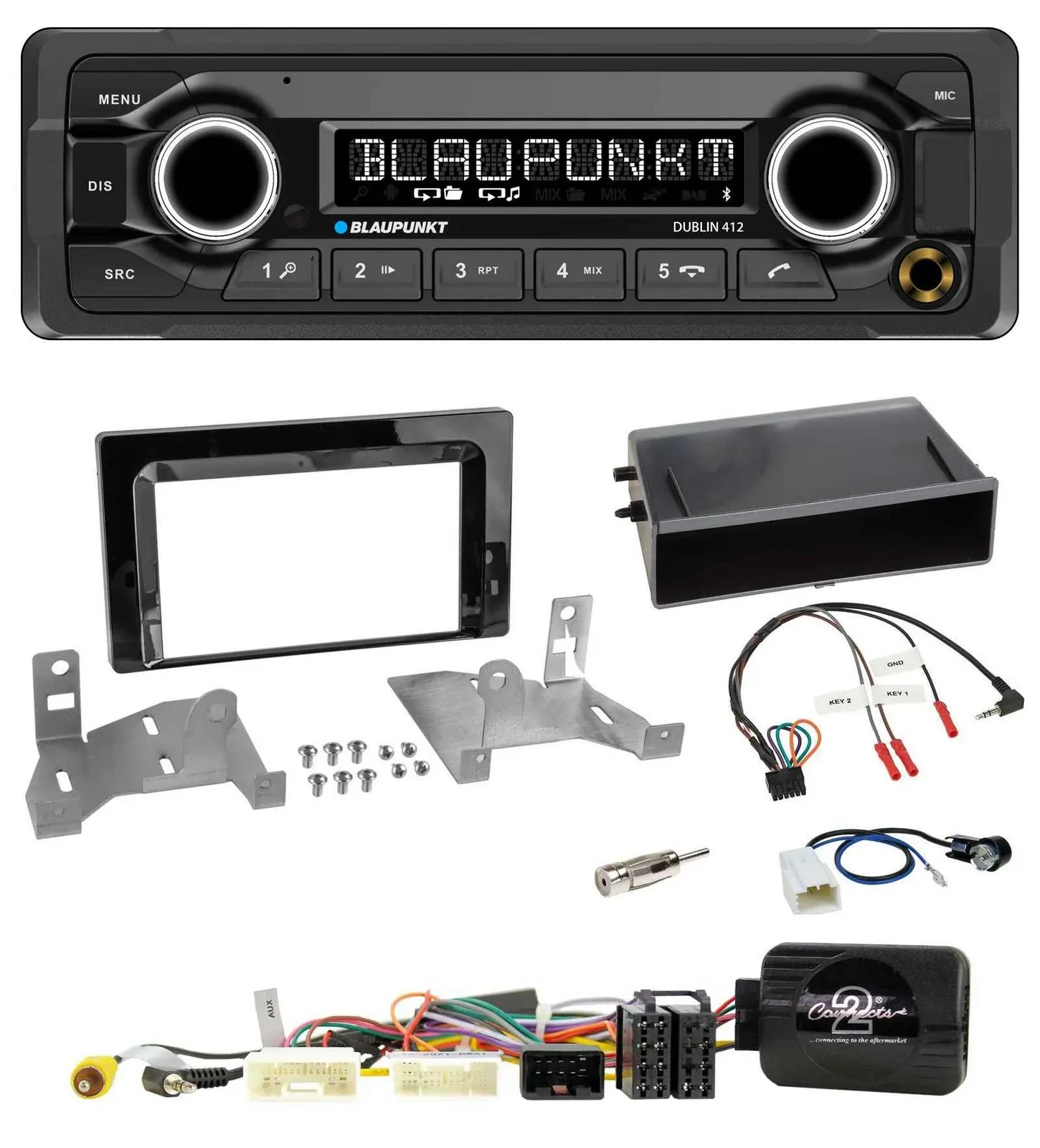 Blaupunkt MP3 Bluetooth USB Lenkrad Autoradio für Toyota Aygo ab 2022 AB7 Klavie