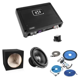 NVX 600W Mono Amp with kit and Subwoofer in a box (Sealed)