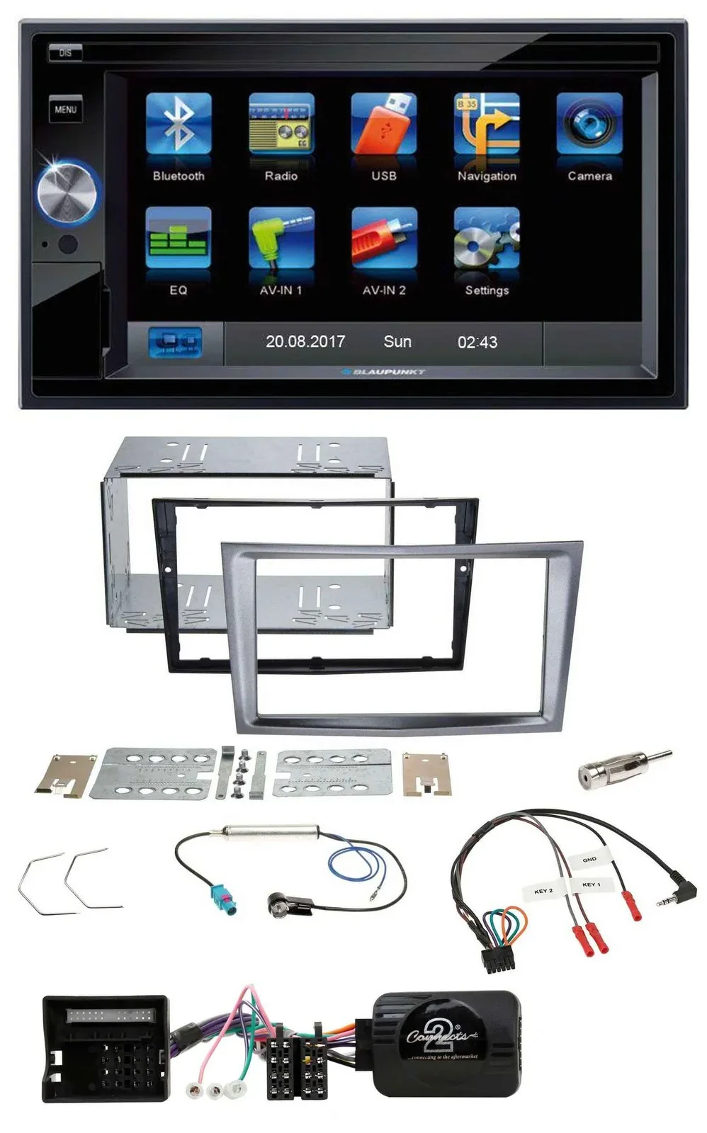 Blaupunkt SD USB TMC Bluetooth 2DIN Lenkrad Navigation für Opel Antara Astra H Z
