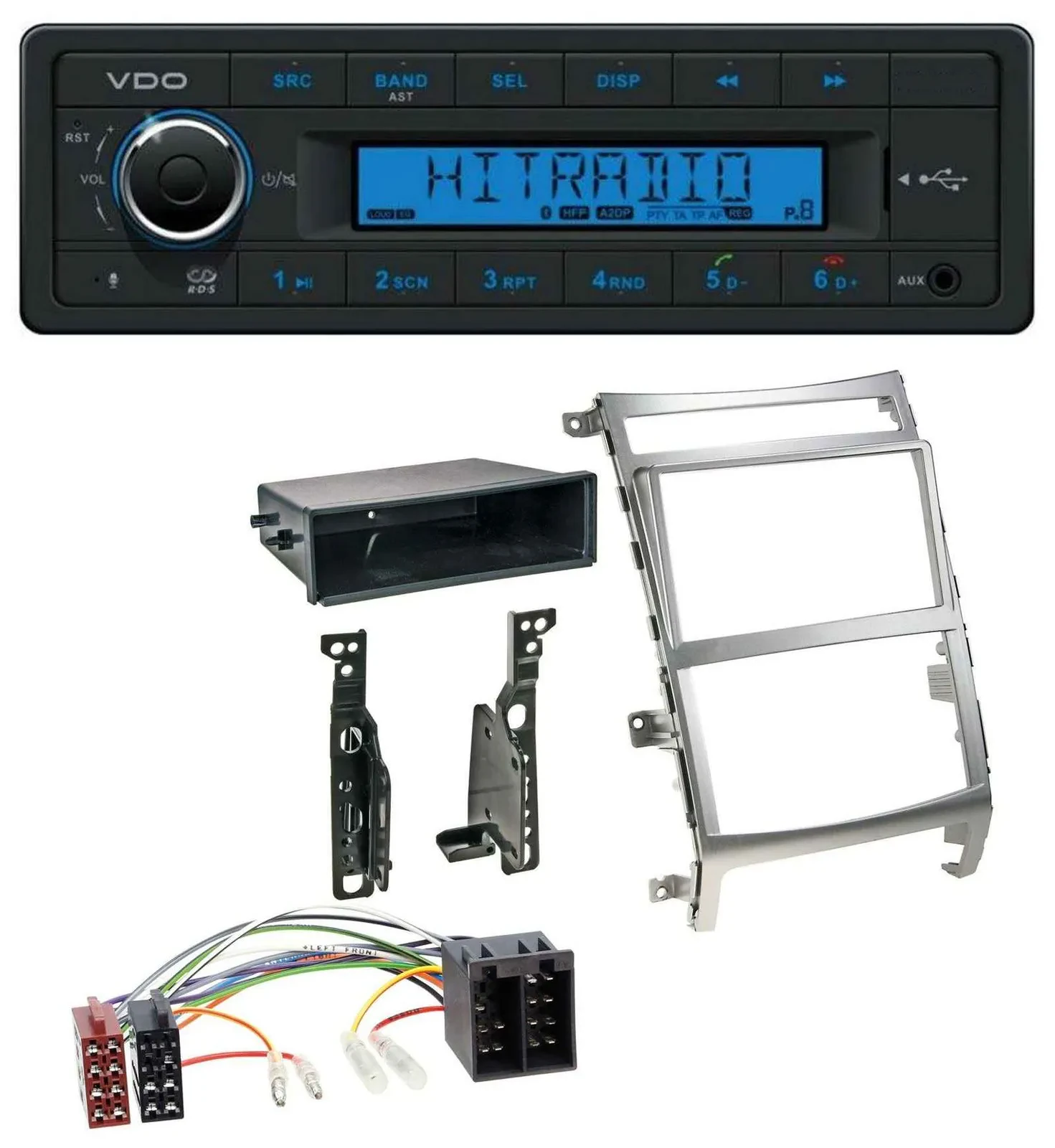 VDO AUX Bluetooth USB MP3 Autoradio für Hyundai ix55 (2009-2012) silber