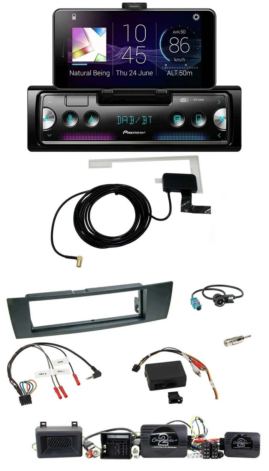 Автомагнитола для BMW 1 Series E87 (2004–2013) Pioneer DAB, Bluetooth, USB, поддержка кнопок на руле, PDC