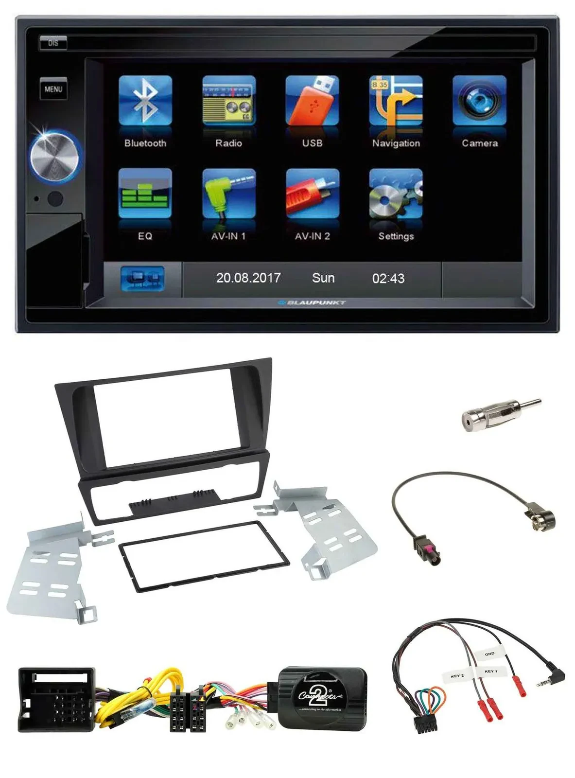 Blaupunkt SD USB TMC Bluetooth 2DIN Lenkrad Navigation für BMW 3er E92 E93 E90 E