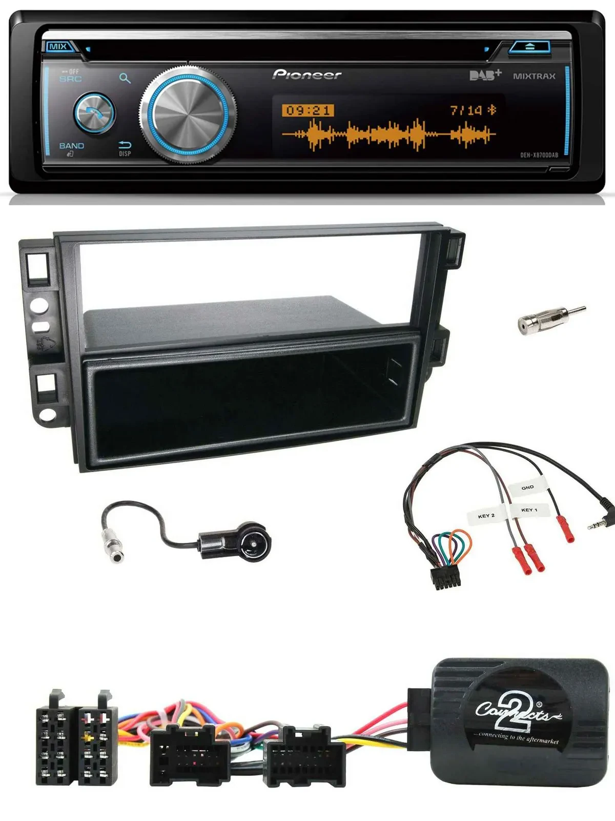 Pioneer Lenkrad DAB USB CD Bluetooth Autoradio für Chevrolet Aveo Captiva 2006-2