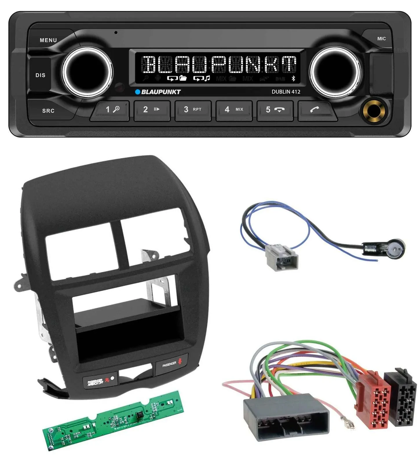 Автомагнитола для Mitsubishi ASX (2010–2014) Blaupunkt MP3, Bluetooth, USB, AUX