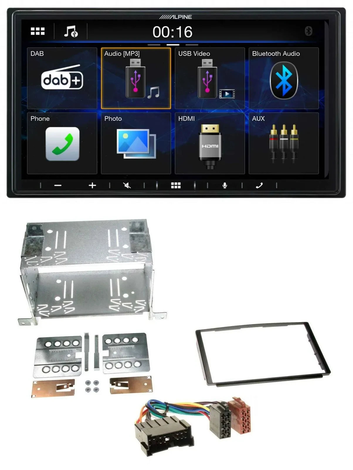 Alpine Bluetooth 2DIN MP3 DAB USB Autoradio für Hyundai Santa Fe SM 04-06
