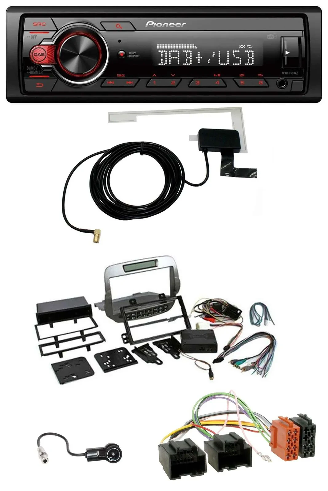 Pioneer 1DIN MP3 DAB USB AUX Autoradio für Chevrolet Camaro 2010-2015 silber