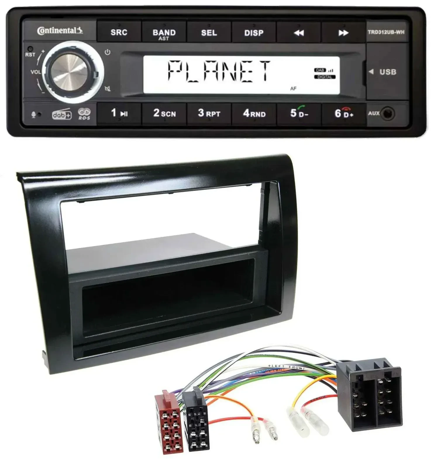 Continental USB 1DIN AUX DAB MP3 Autoradio für Fiat Bravo (ab 2007)