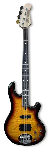 LAKLAND Skyline 44-02 Deluxe Bass, 4-String - Quilted Maple Top, Three Tone Sunb