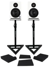 Студийный монитор активный Rockville APM5W V2 5.25" USB/Bluetooth (набор, пара) со стойками RVSM1 и изоляторами RRS190S белые