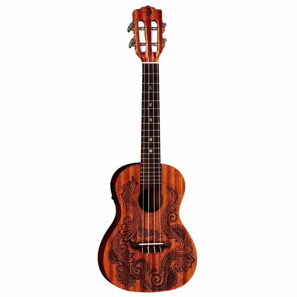 Укулеле Luna Uke Henna Dragon Mahogany Concert Acoustic-Electric Ukulele, Natural w/ Gig