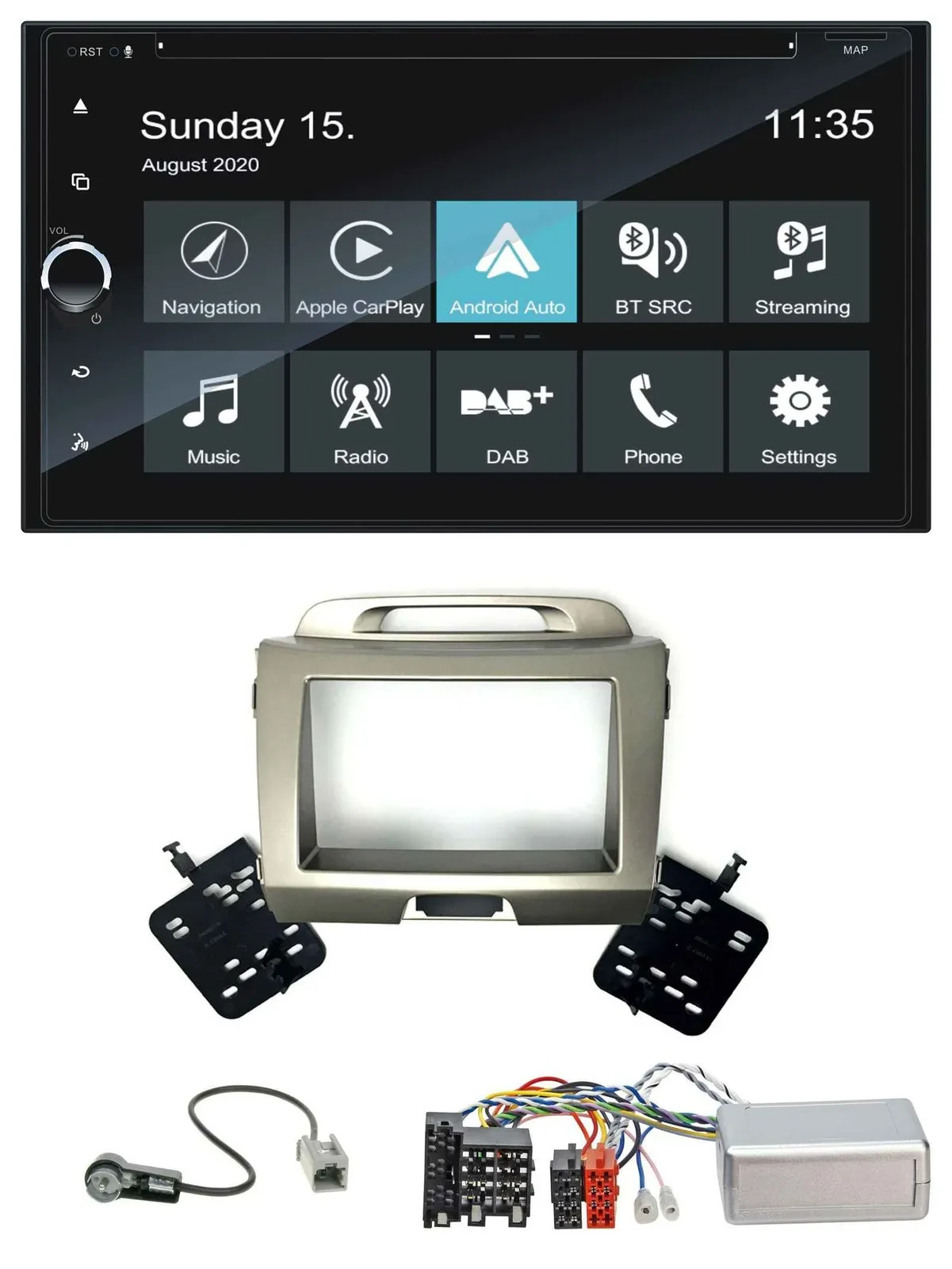 Blaupunkt 2DIN Lenkrad TMC Bluetooth USB DAB Navigation für Kia Sportage 3 2010-