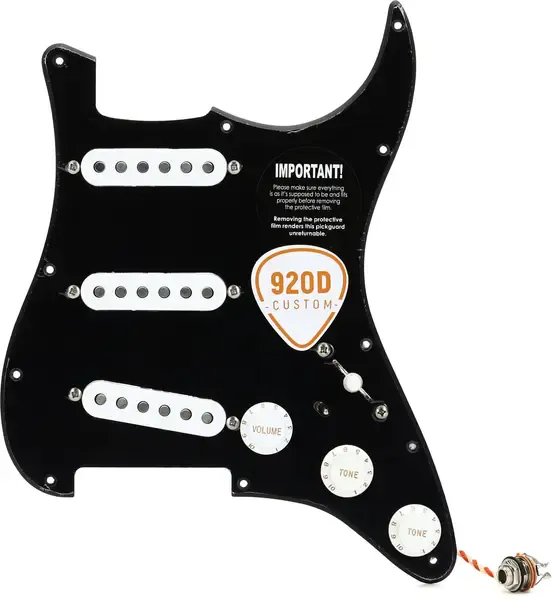 Пикгард со звукоснимателями 920D Custom Stratocaster DG Loaded Pickguard Black White