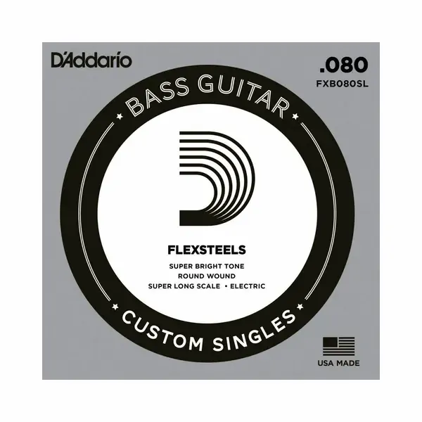 Струна одиночная D'Addario FXB080SL Flex Steels 080