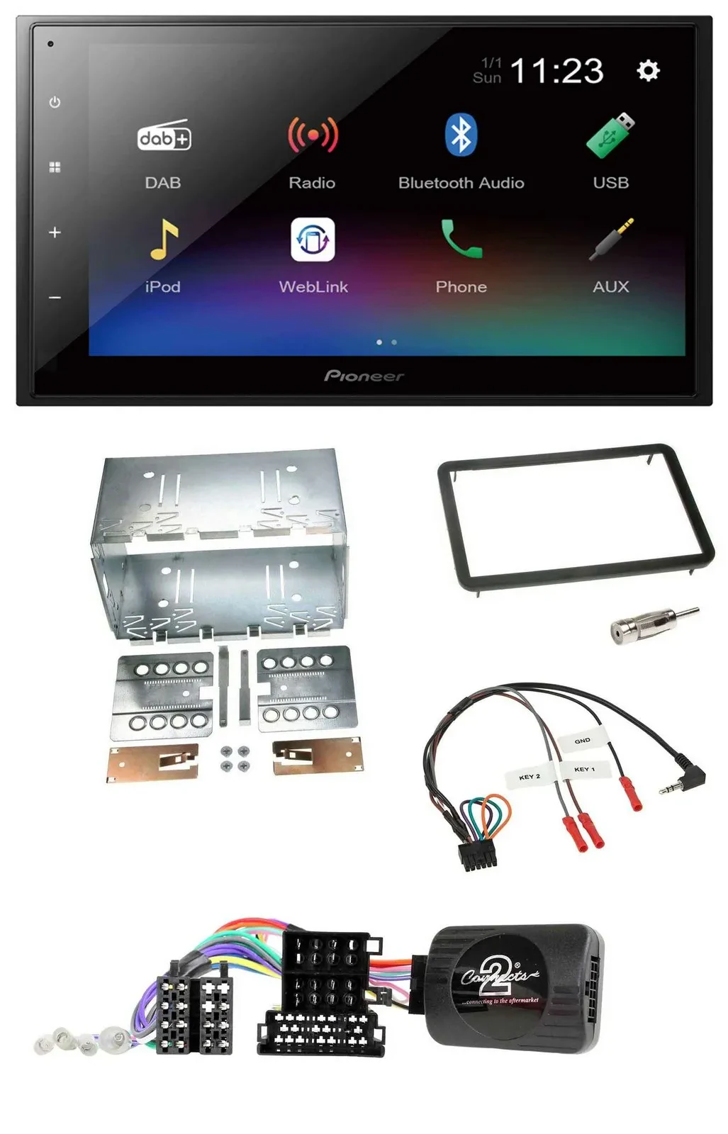Pioneer USB Bluetooth DAB 2DIN Lenkrad Autoradio für Alfa Romeo 159 Brera Spider