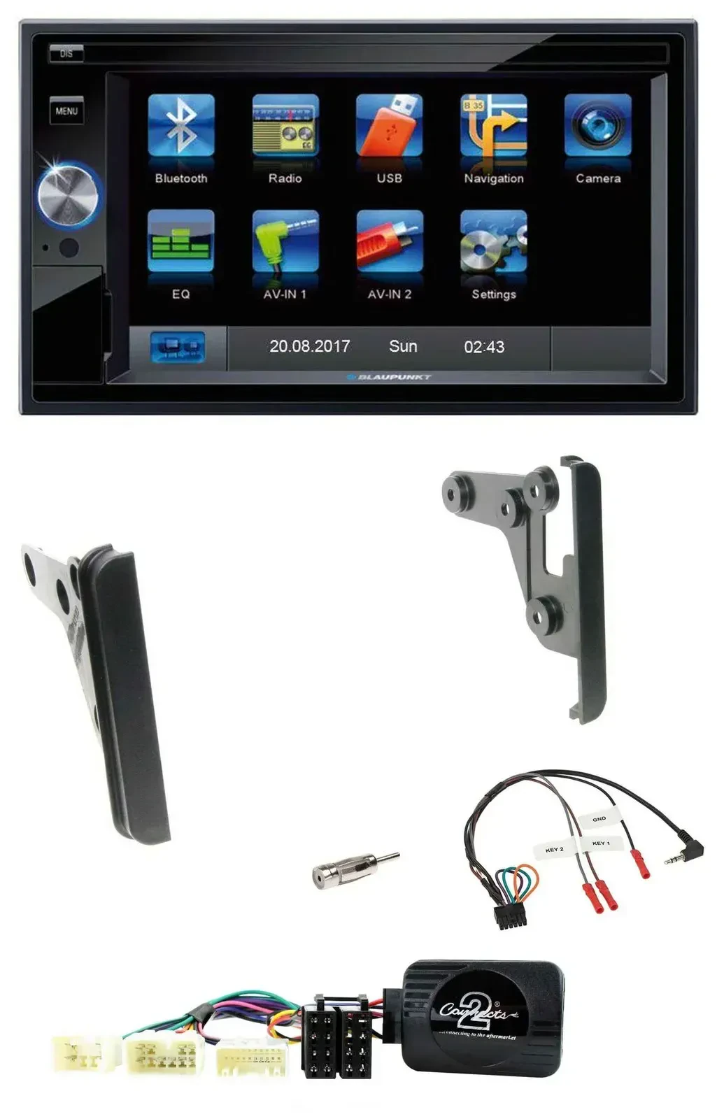 Blaupunkt SD USB TMC Bluetooth 2DIN Lenkrad Navigation für Toyota FJ ab 2007