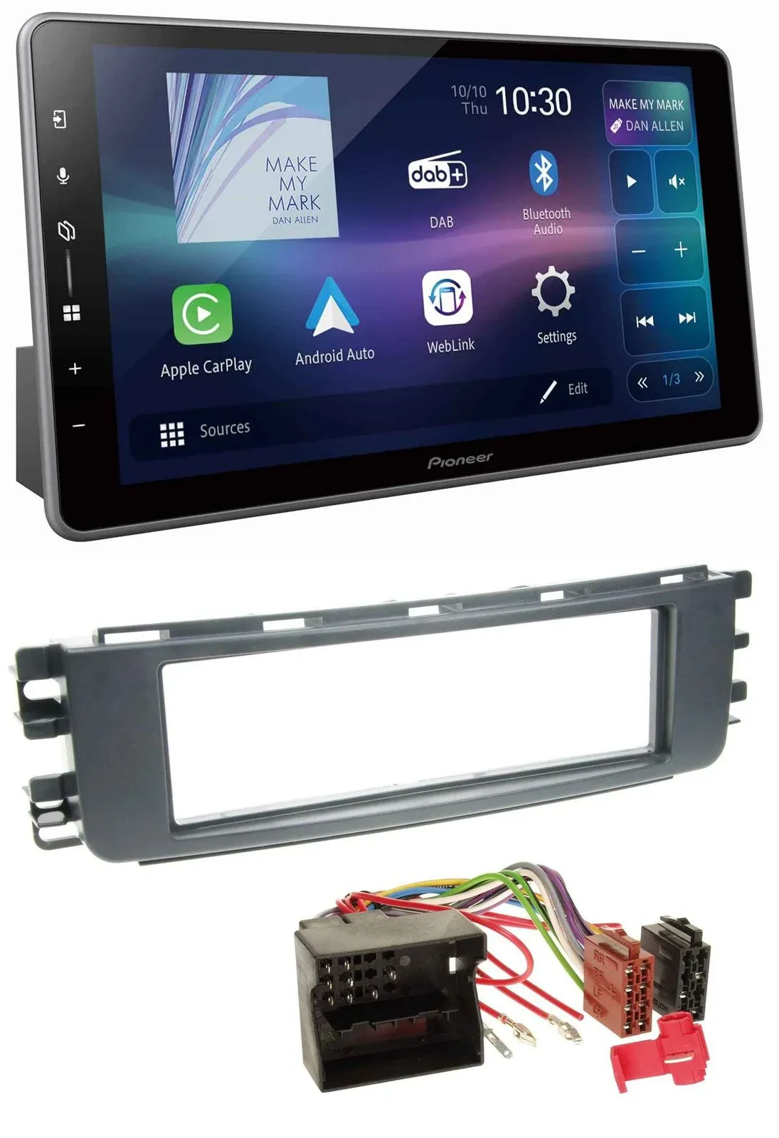 Pioneer Bluetooth USB DAB MP3 Autoradio für Smart ForFour (454, 2004-2006)
