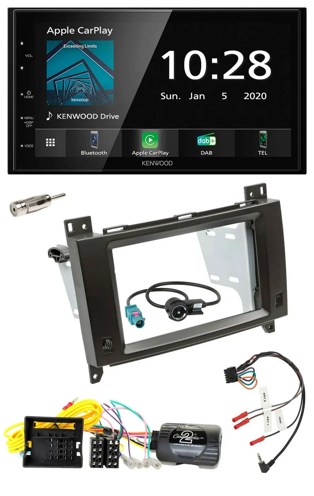 Kenwood Bluetooth Lenkrad DAB USB 2DIN Autoradio für Mercedes Vito W447 Audio 10