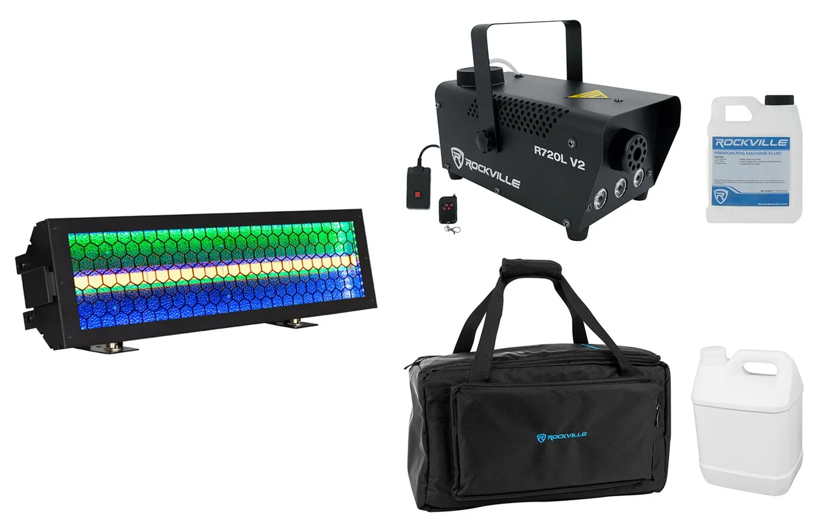 American DJ Vintage Bar RGBL LED DMX Eye Candy Blinder Effect Light+Fogger+Bag