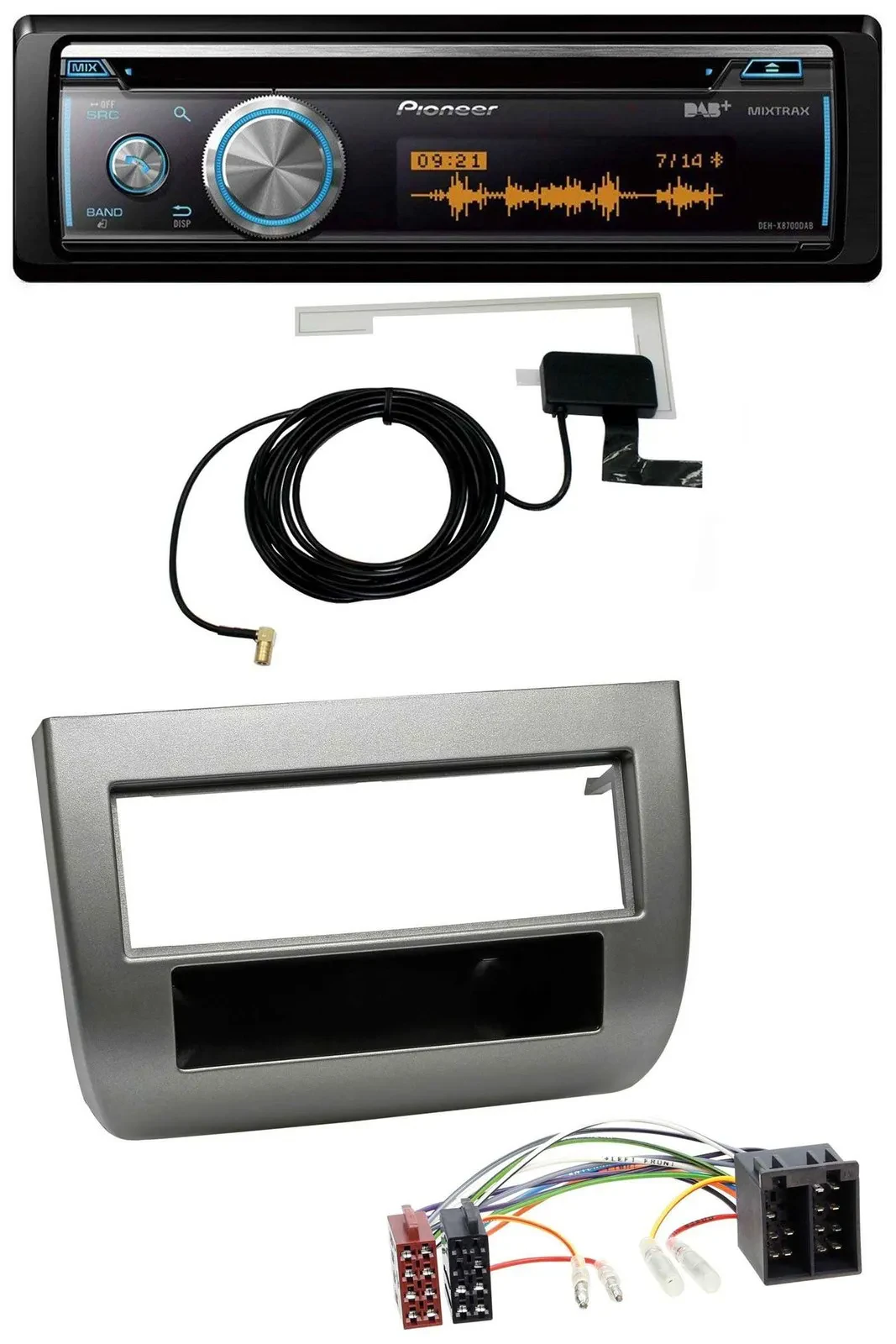 Pioneer Bluetooth DAB MP3 USB CD Autoradio für Lancia Y (843 03-11) anthrazit