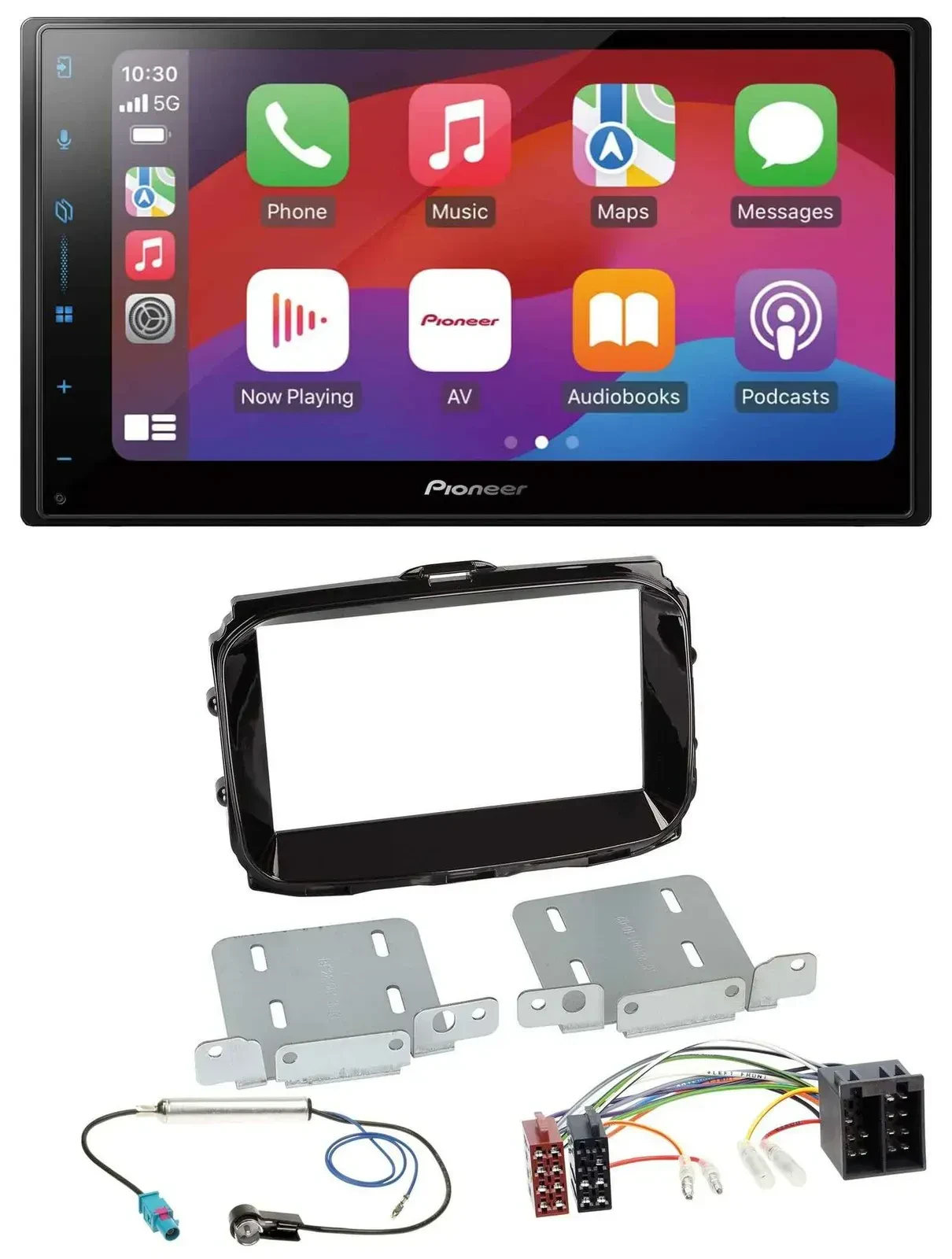 Автомагнитола Pioneer 2DIN DAB, USB, MP3, Bluetooth для Alfa Romeo (ISO, с 2013) черный глянец