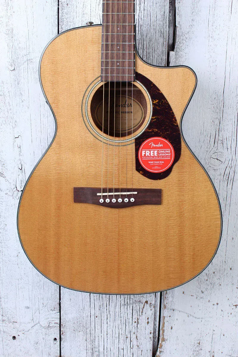 Fender CC-140SCE Concert Acoustic Electric Guitar Natural with Hardshell Case