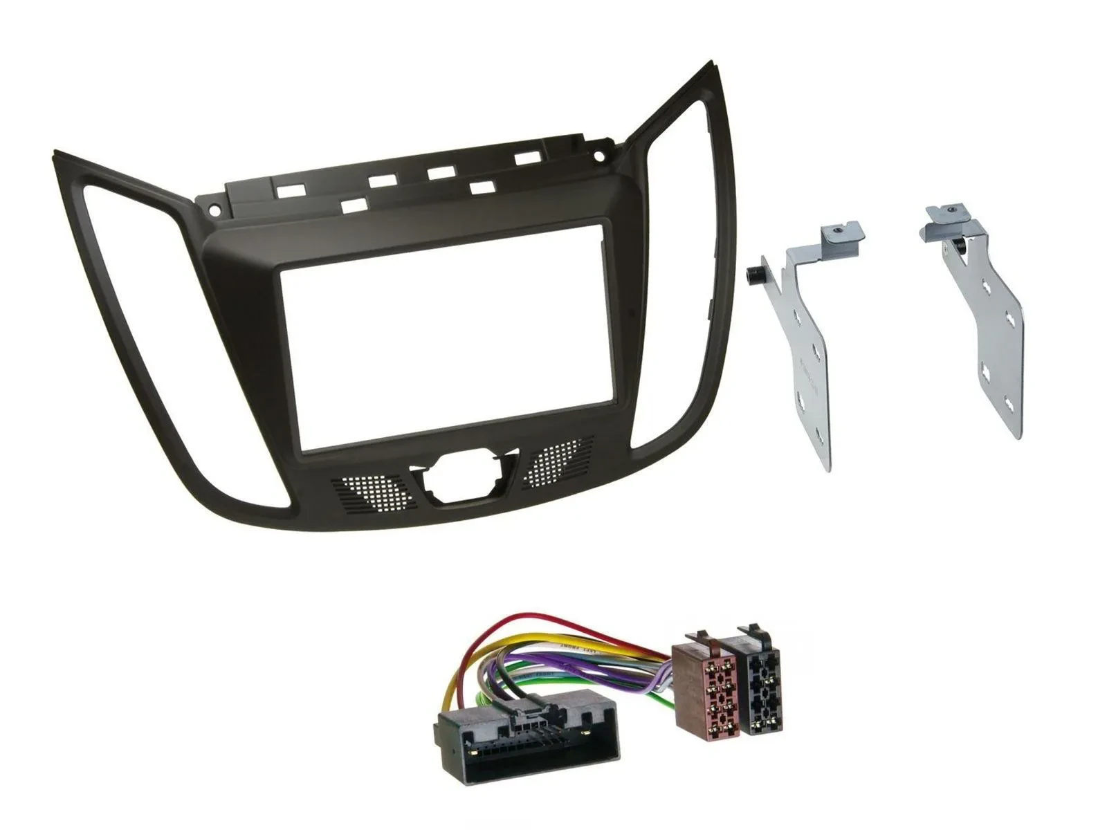 Einbauset Doppel DIN Autoradio für Ford C-Max (ab 10) braun