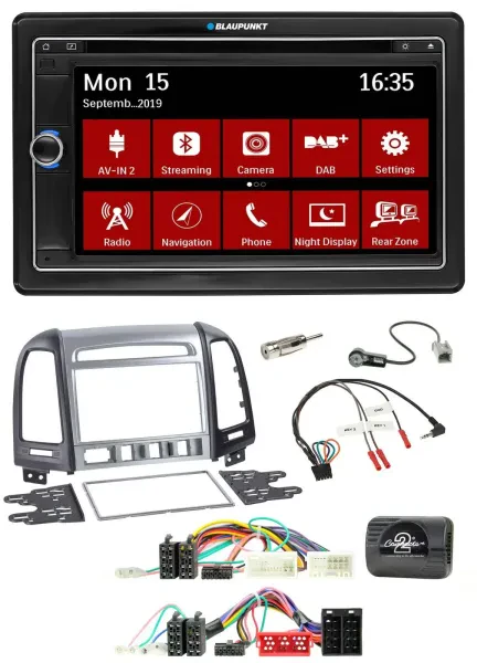 Blaupunkt Lenkrad DAB TMC 2DIN USB Bluetooth Navigation für Hyundai SantaFe 2010