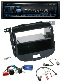Alpine USB Bluetooth DAB Lenkrad Autoradio für Hyundai i10 09-13 schwarz Rubber